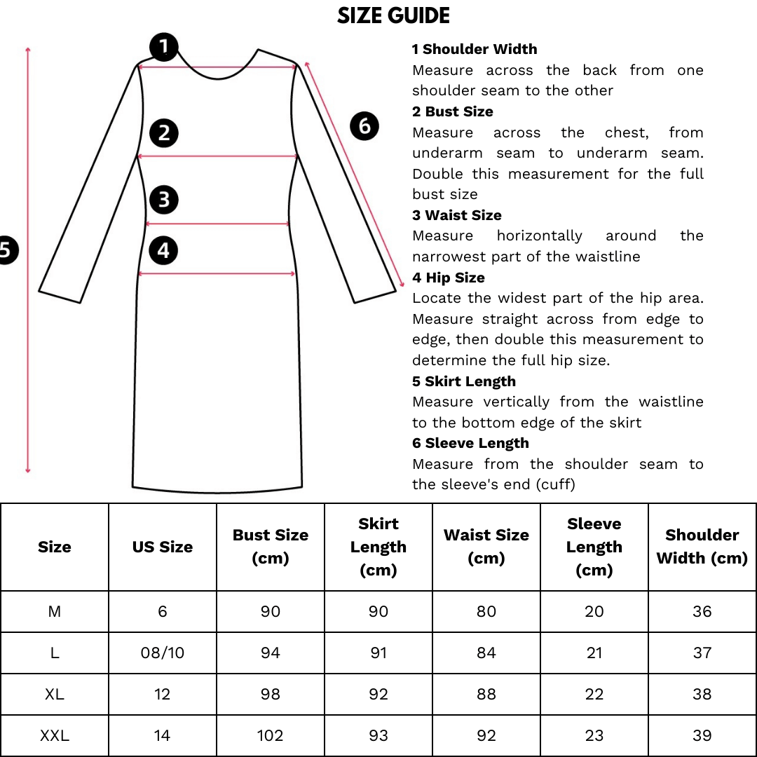Dress size guide