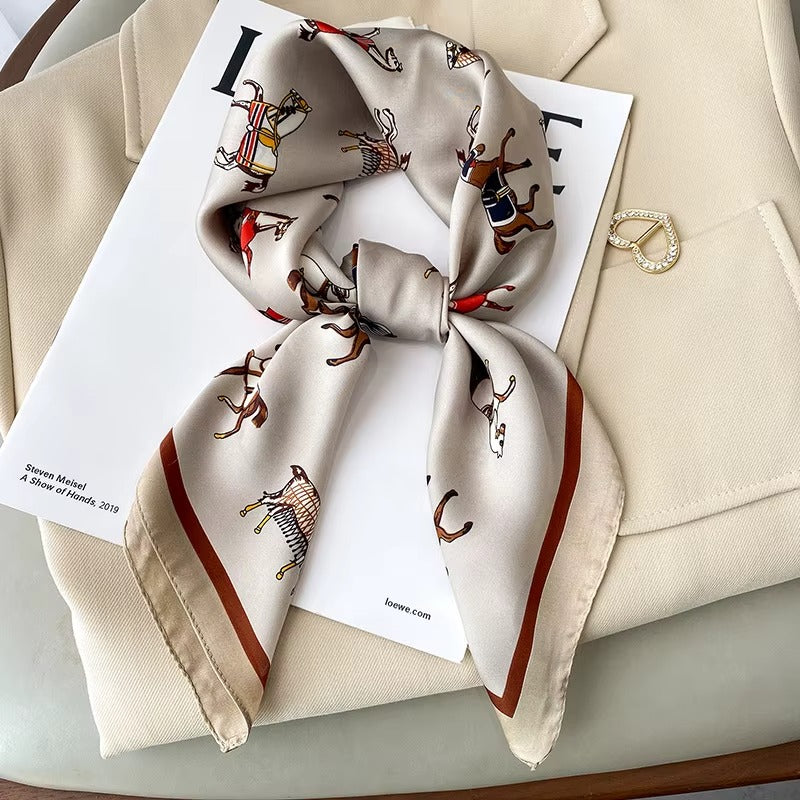 Equestrian silk scarf