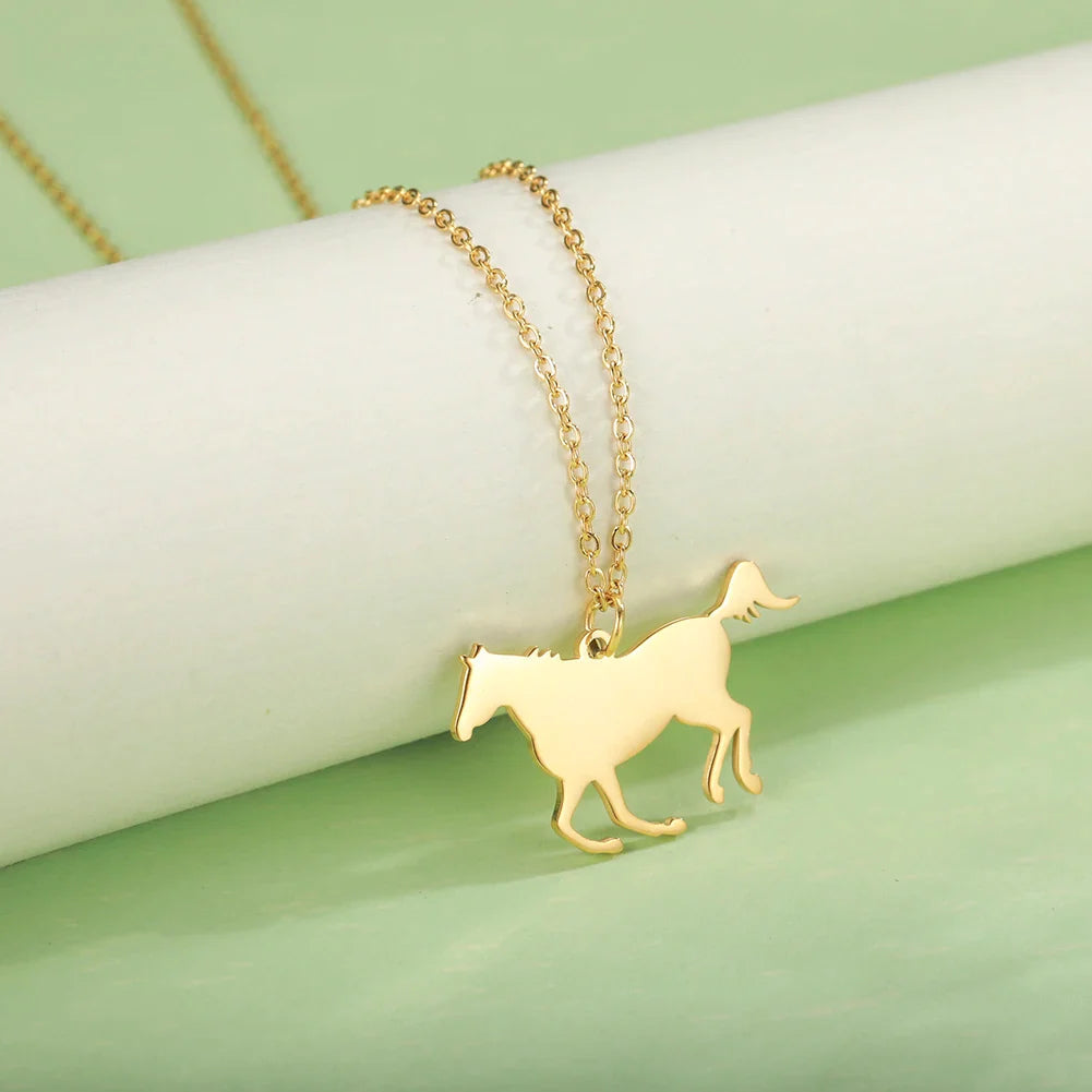 Gold horse charm necklace Dream Horse