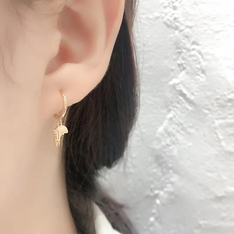 Horse stud earrings gold Dream Horse