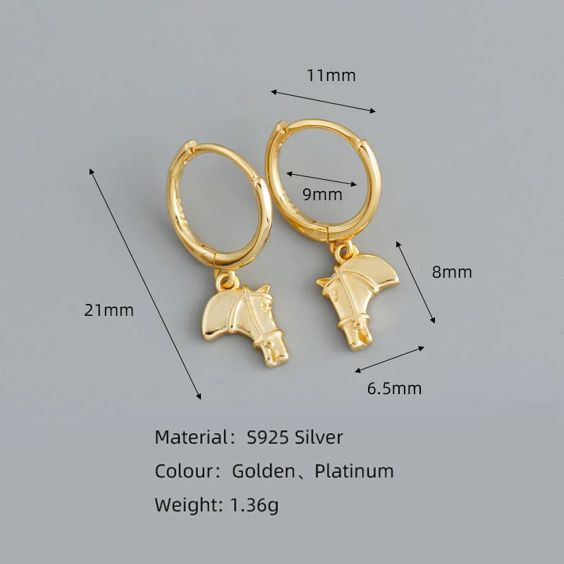 Horse stud earrings gold Dream Horse
