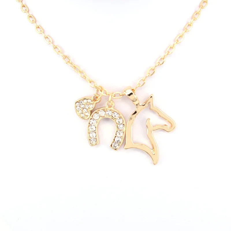 Gold horse head pendant Dream Horse