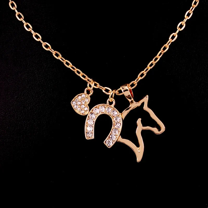Gold horse head pendant Dream Horse