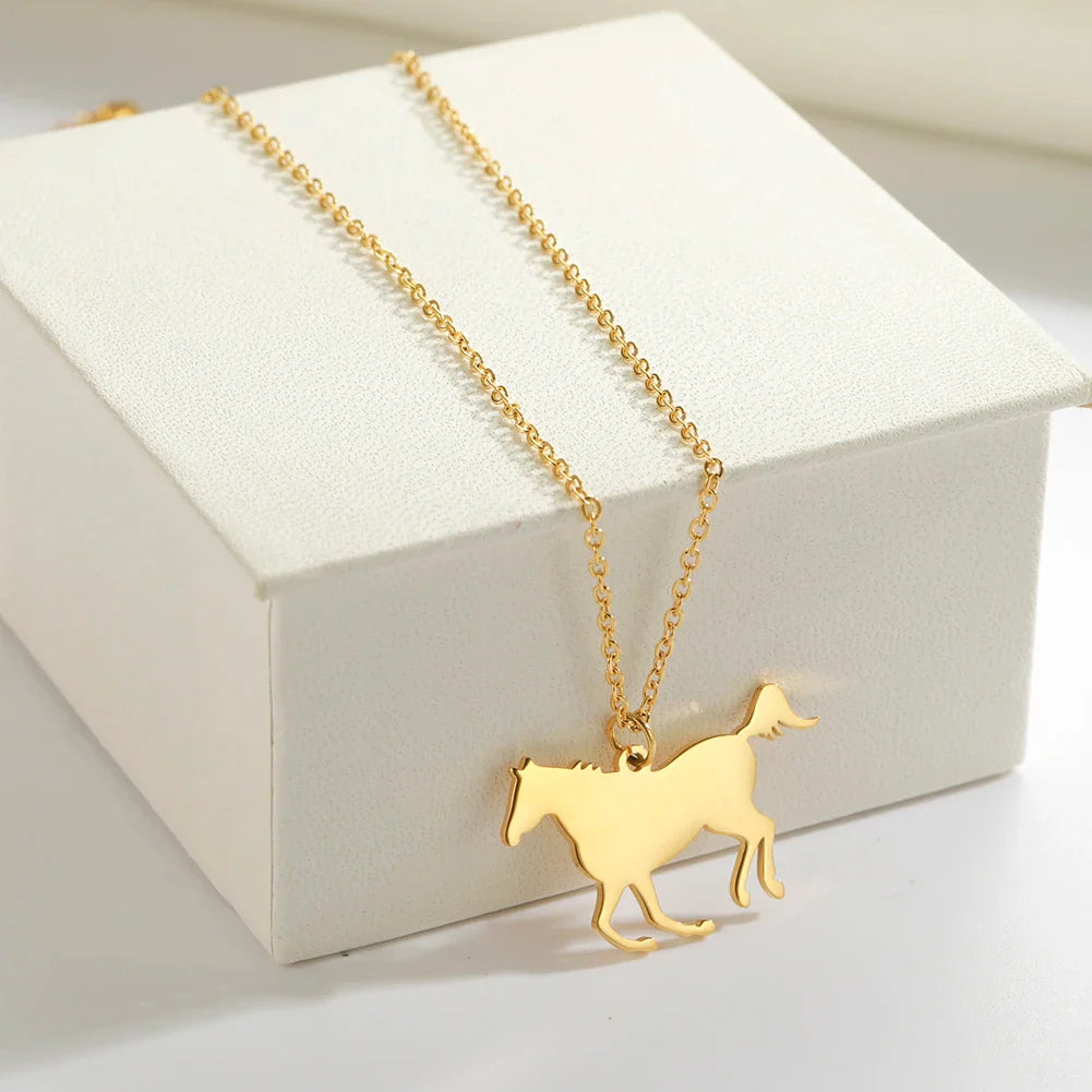 Gold horse charm necklace Dream Horse