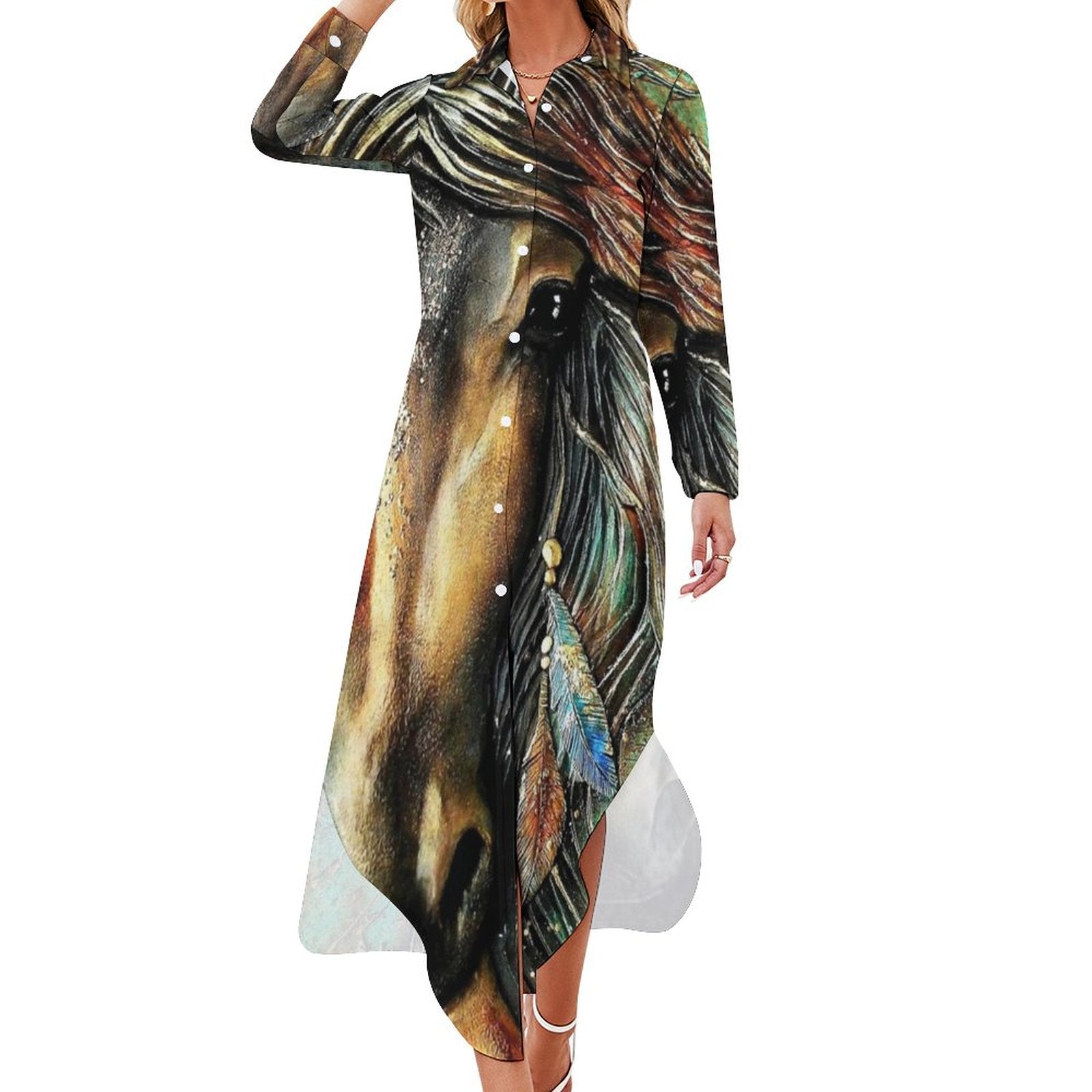 Horse dress with long sleeves