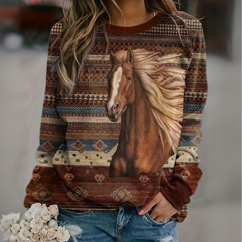 Horse crew neck sweatshirt