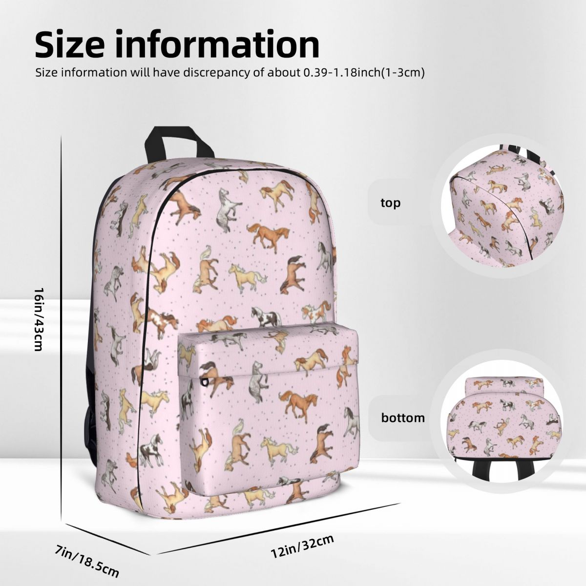 Pink horse backpack
