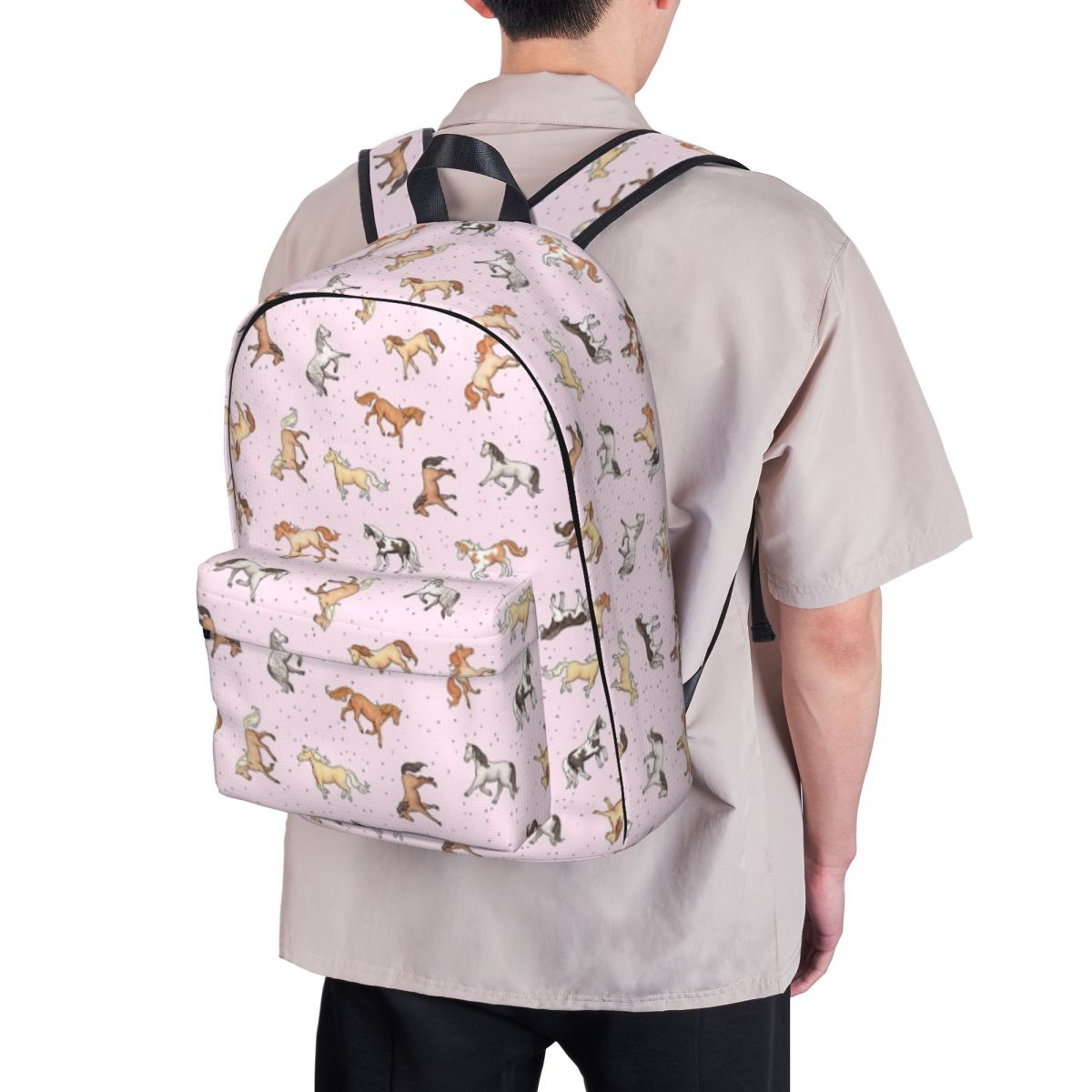 Pink horse backpack
