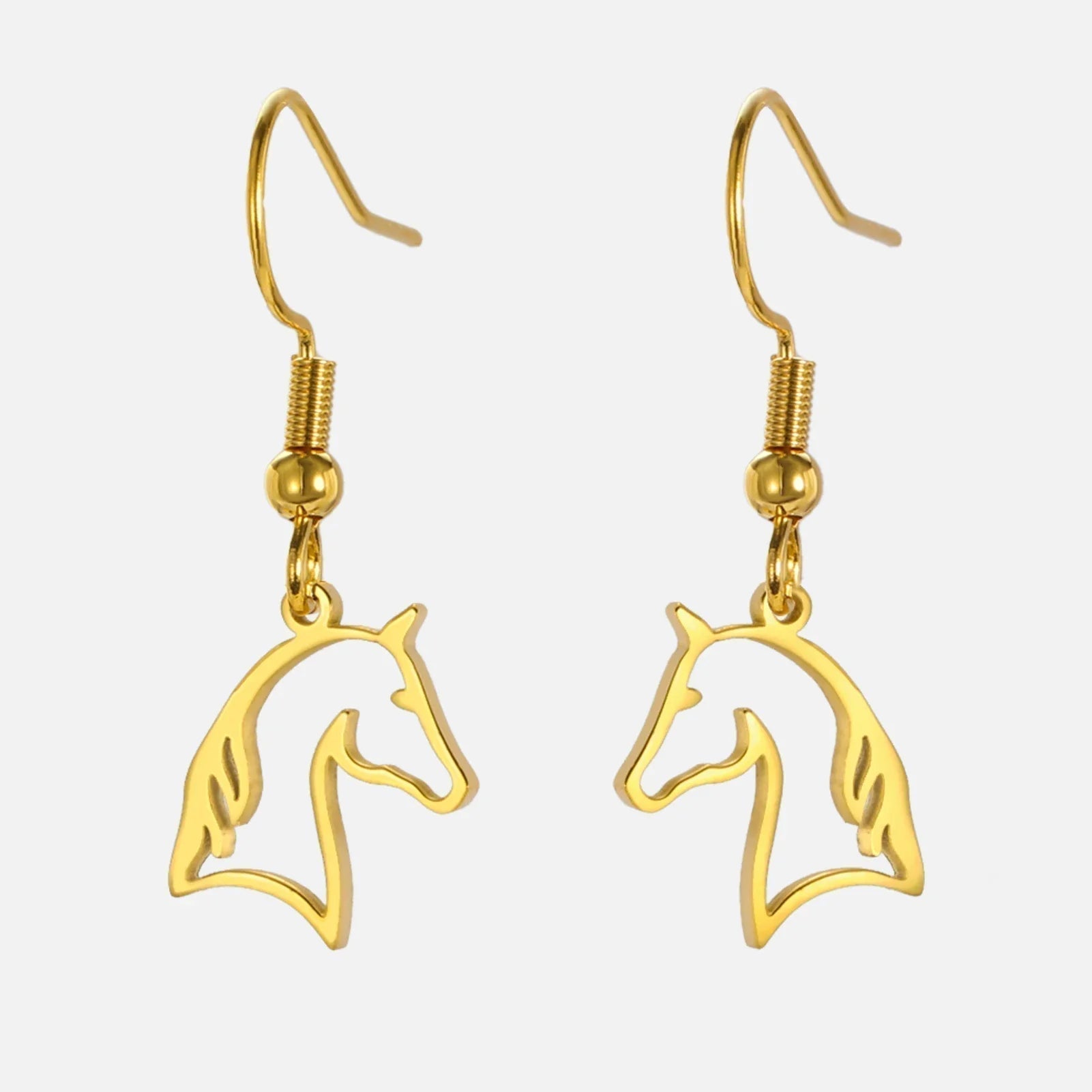Gold horse head earrings Dream Horse