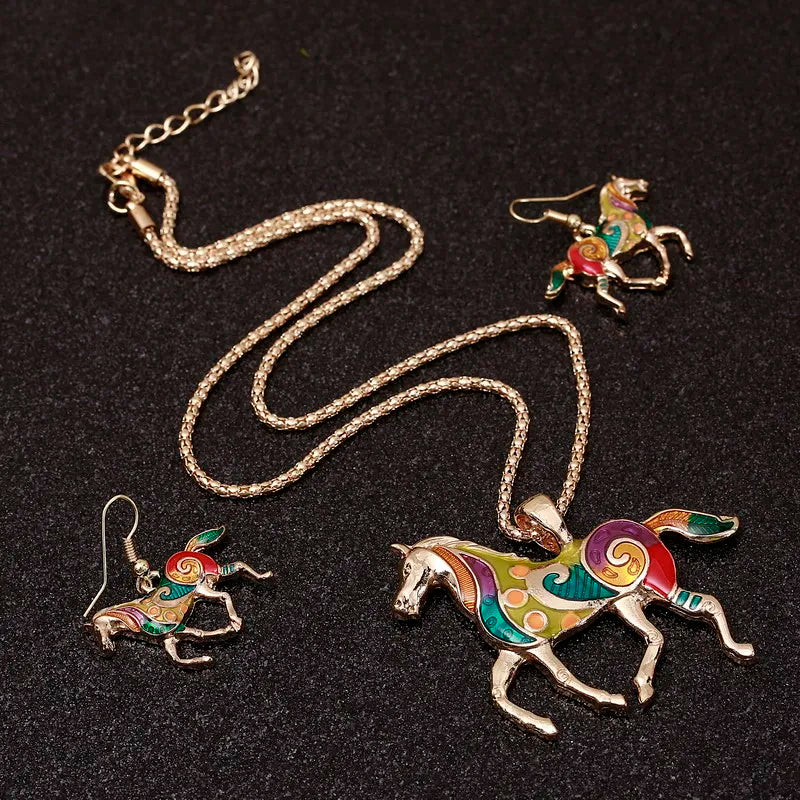 Horse necklace and earrings Dream Horse