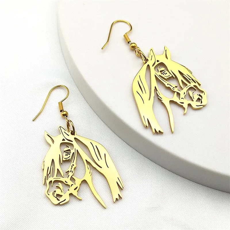 Children's gold horse earrings Dream Horse