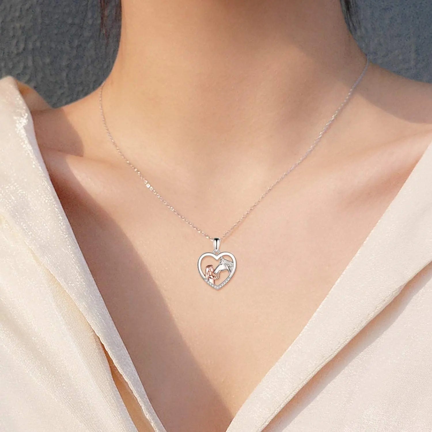 Children's silver horse necklace Dream Horse