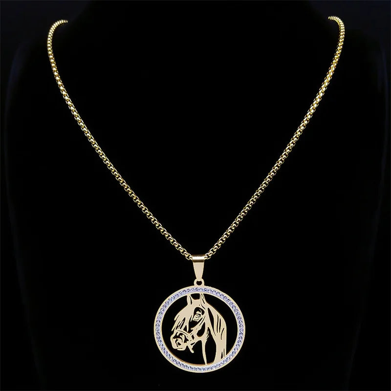 Gold horse head necklace Dream Horse