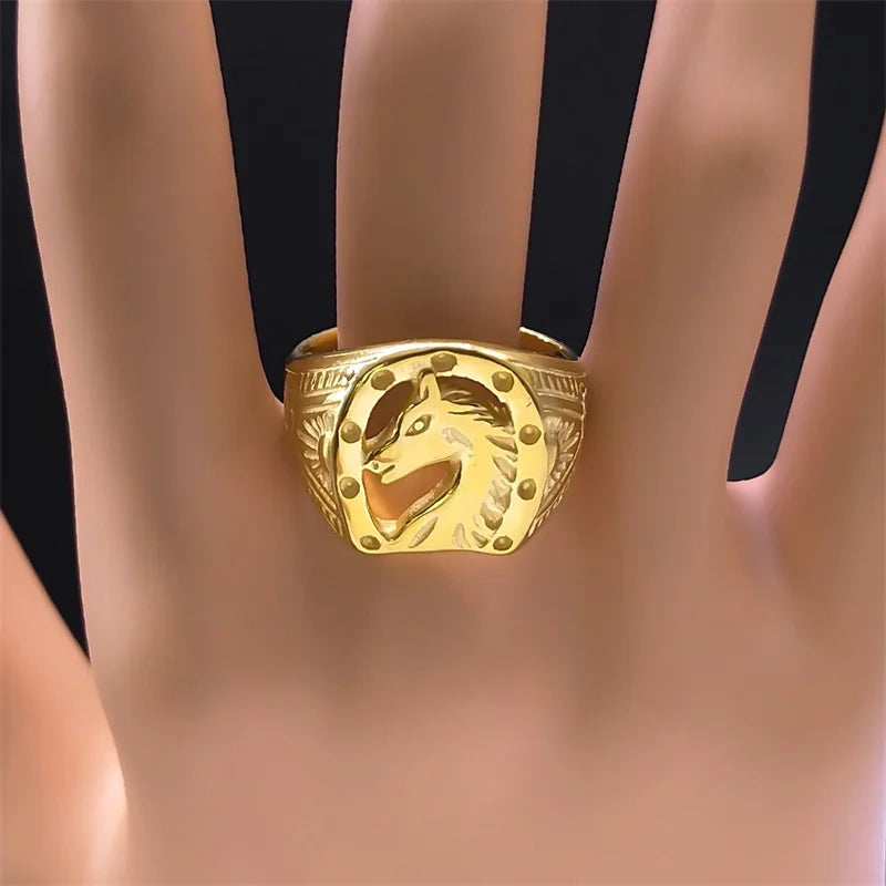 Horse head gold ring Dream Horse