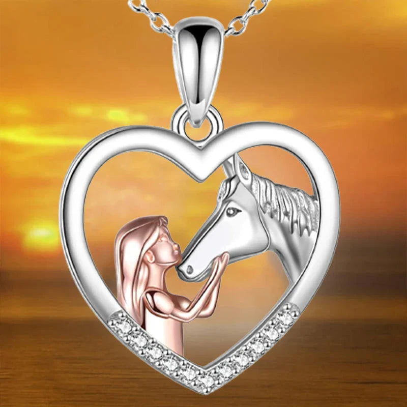 Children's silver horse necklace Dream Horse
