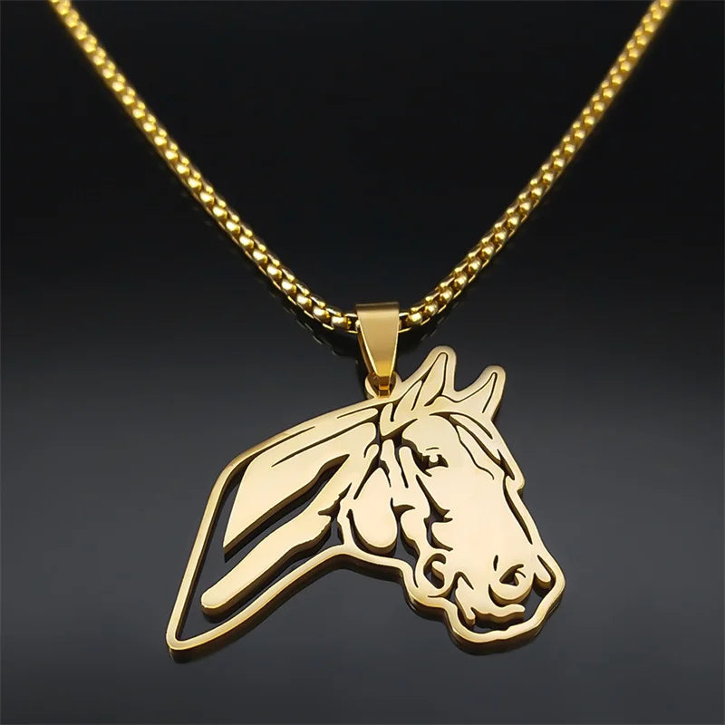 Large gold horse pendant Dream Horse