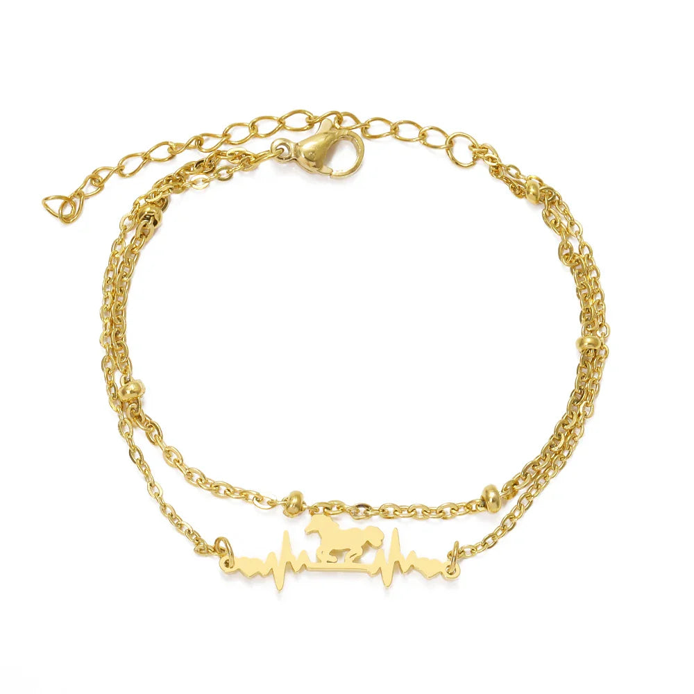 Gold horse charm bracelet Dream Horse