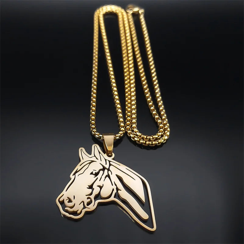 Large gold horse pendant Dream Horse