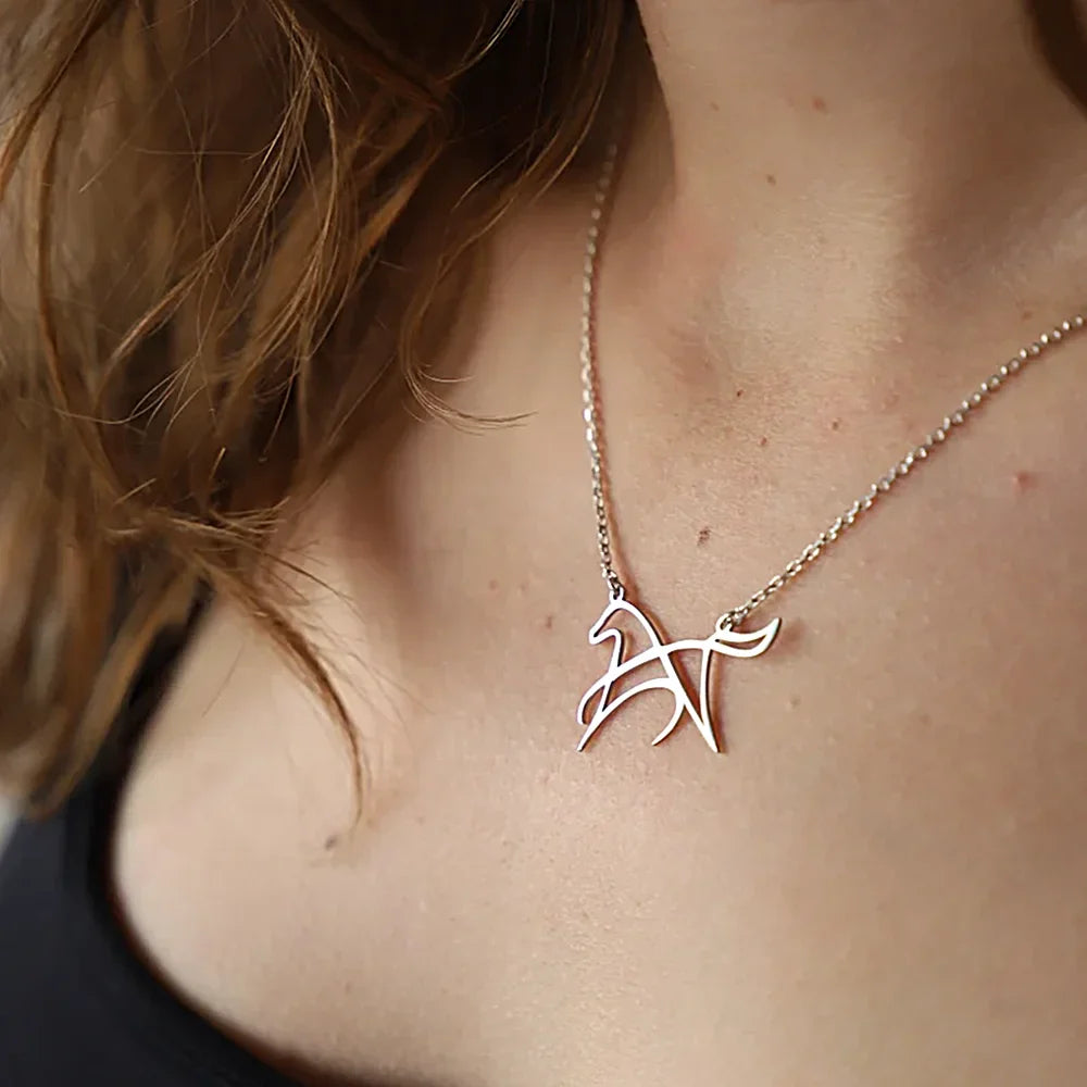 Horse necklace sterling silver Dream Horse
