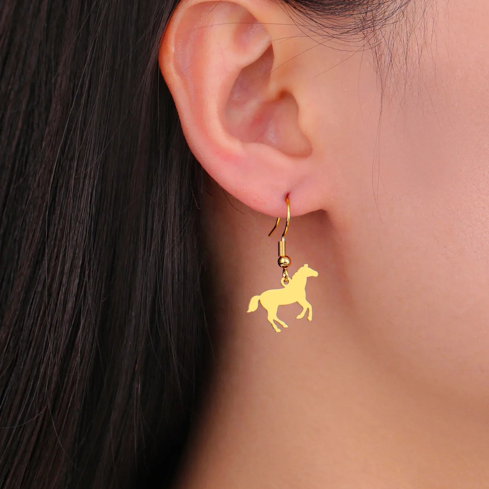 Horse gold earrings Dream Horse