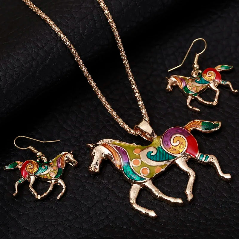 Horse necklace and earrings Dream Horse