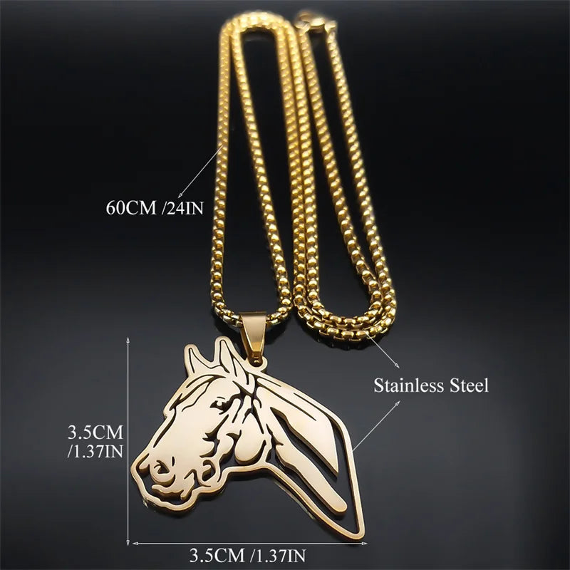 Large gold horse pendant Dream Horse