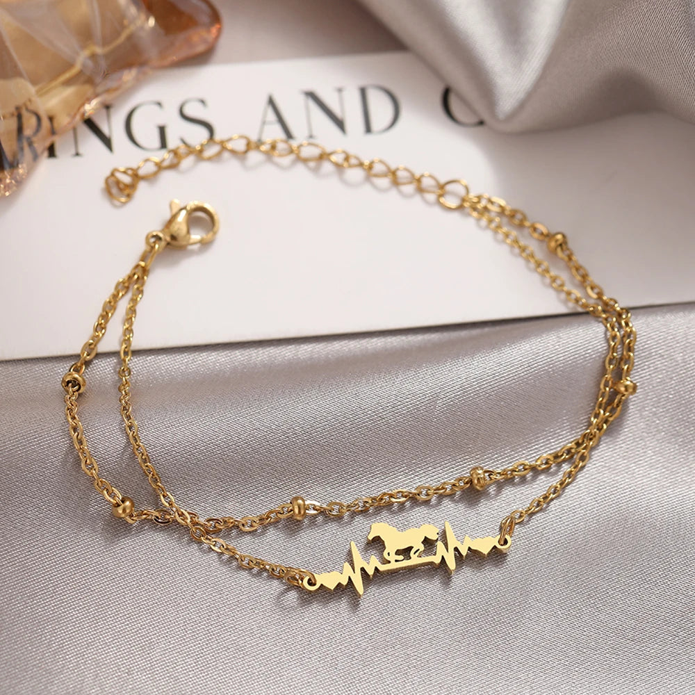 Gold horse charm bracelet Dream Horse