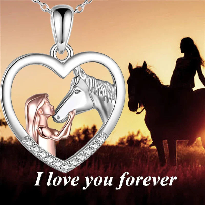 Children's silver horse necklace Dream Horse