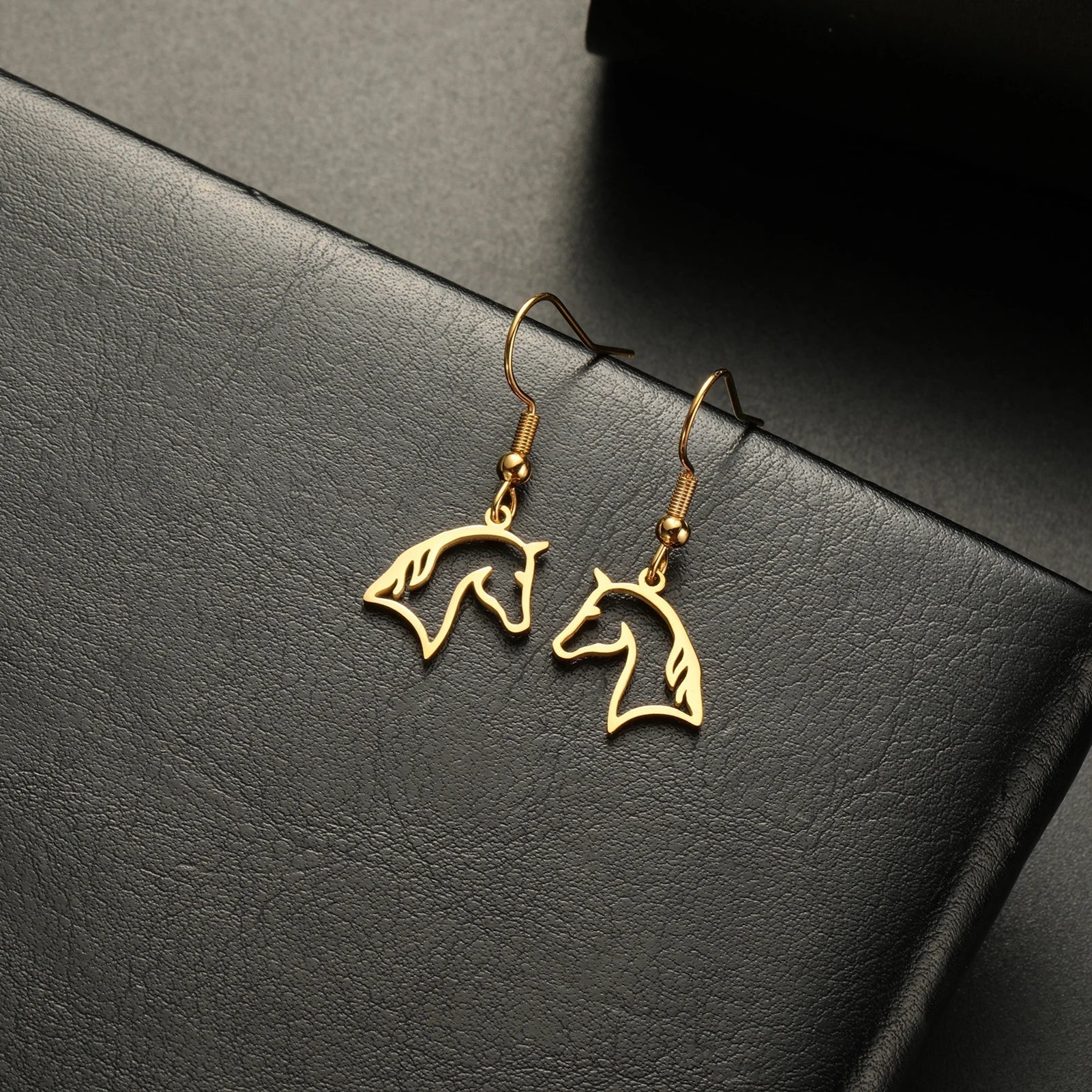 Gold horse head earrings Dream Horse