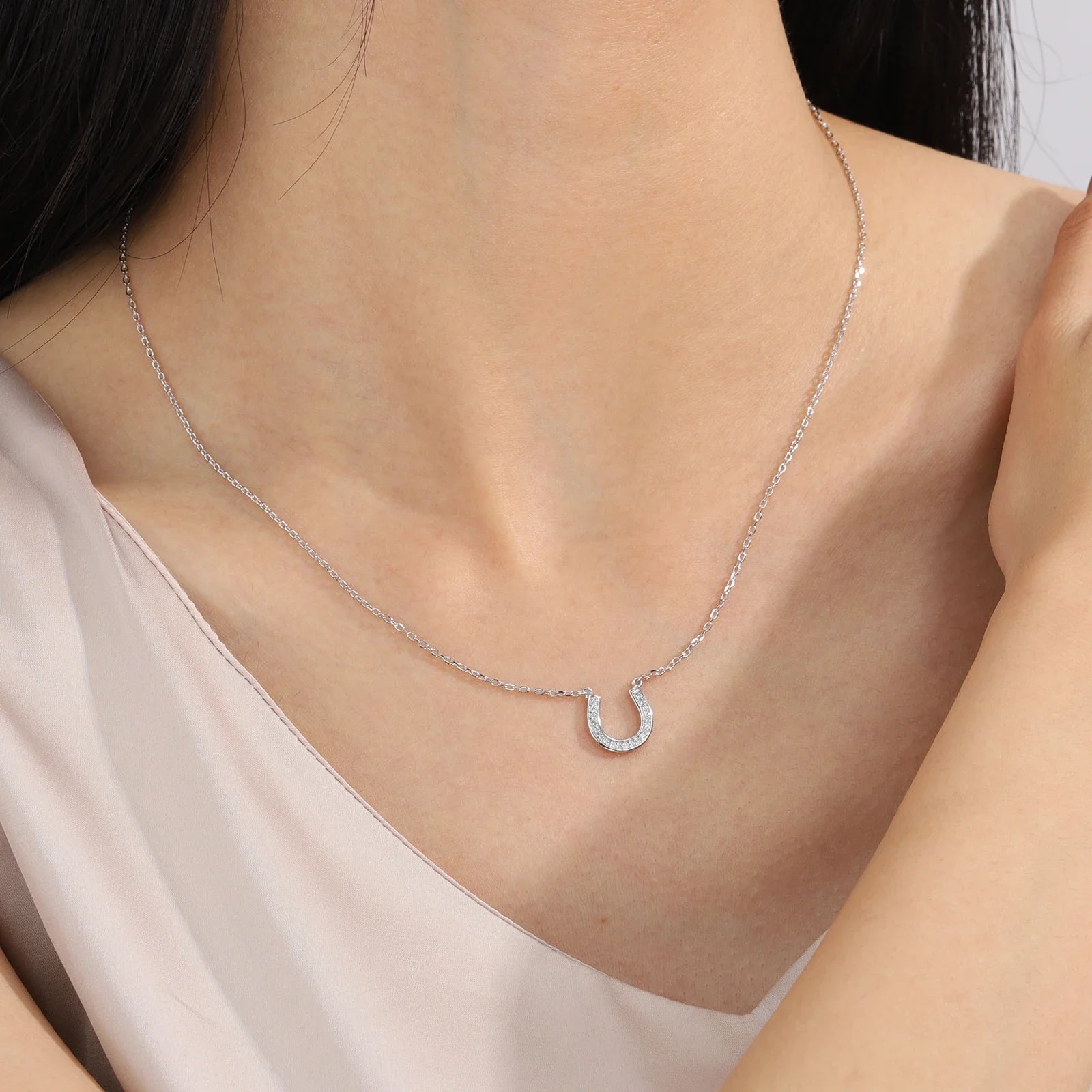 Lucky horseshoe necklace silver Dream Horse