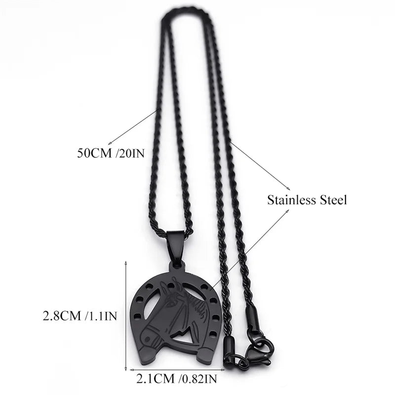 Black horseshoe necklace Dream Horse