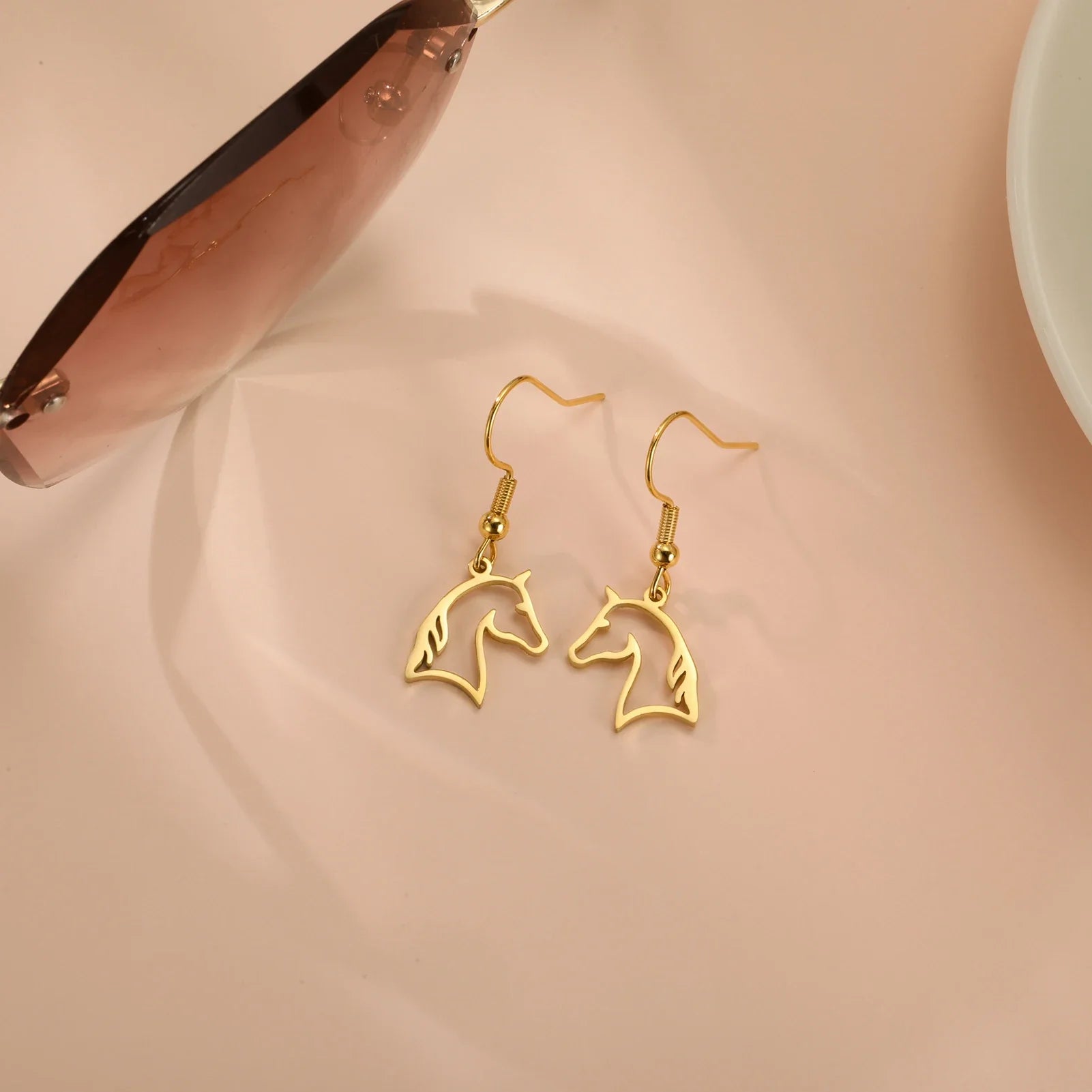 Gold horse head earrings Dream Horse