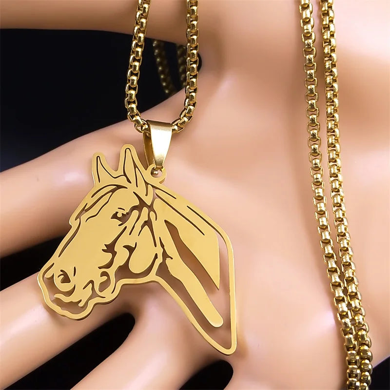 Large gold horse pendant Dream Horse