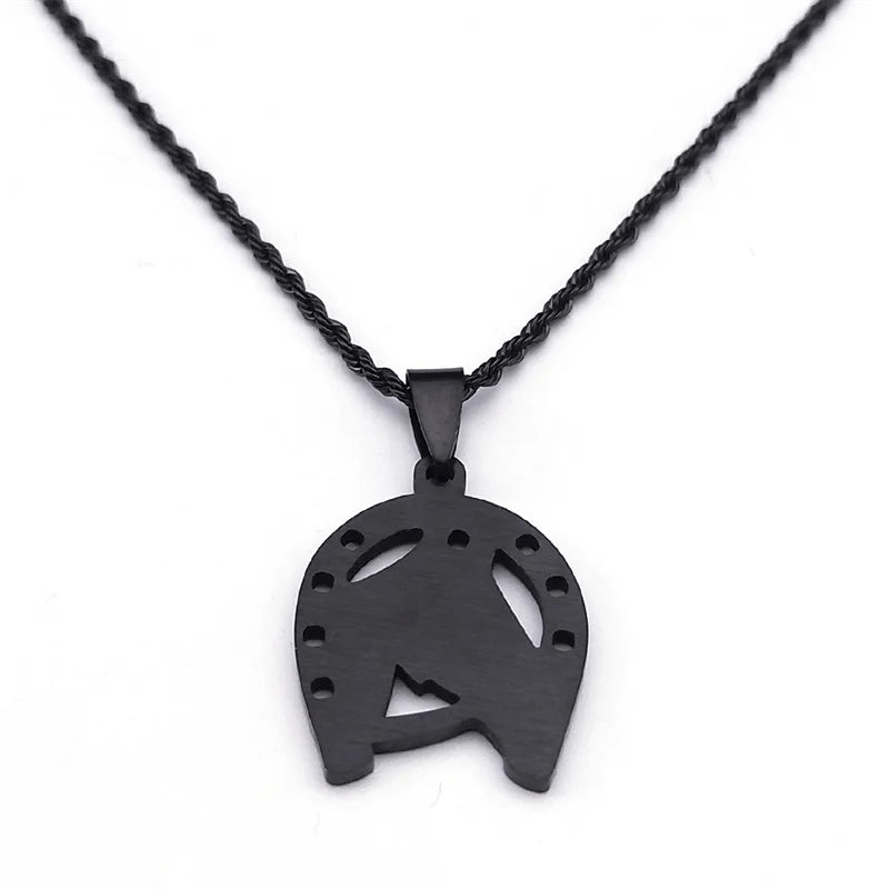 Black horseshoe necklace Dream Horse
