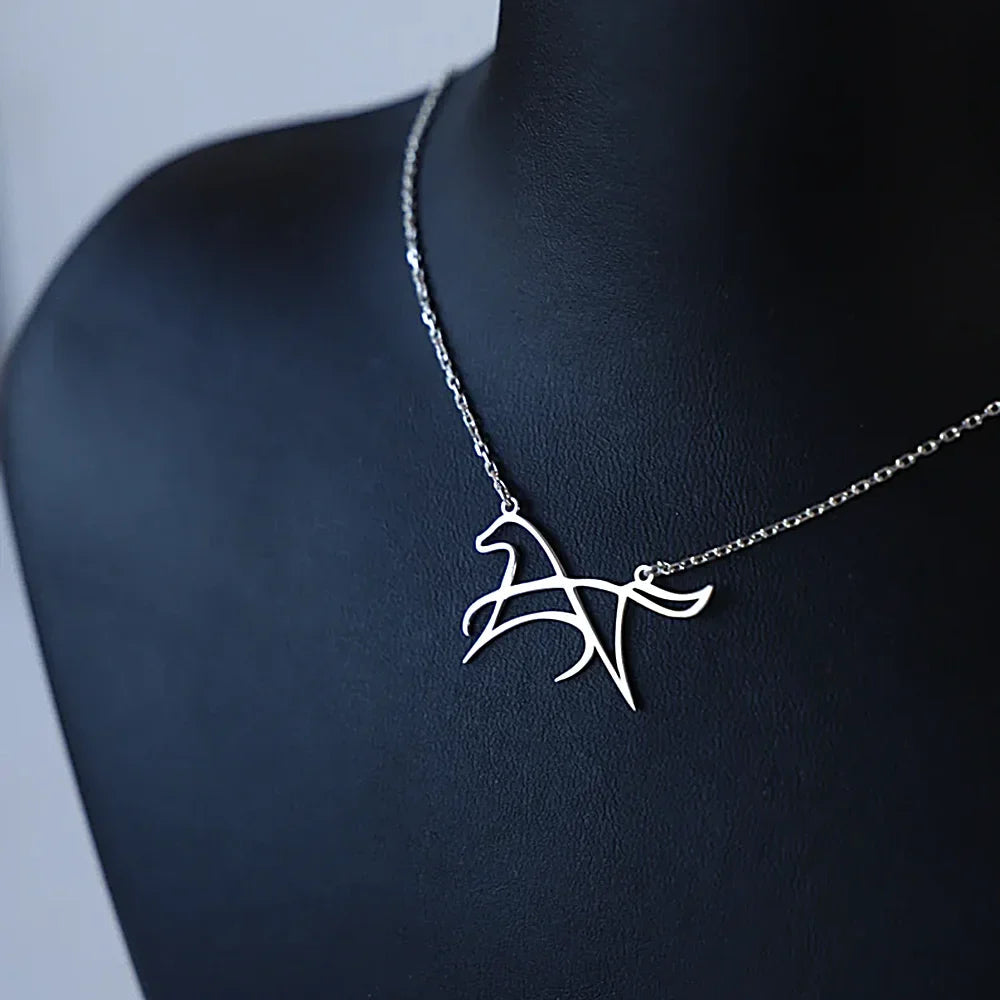 Horse necklace sterling silver Dream Horse