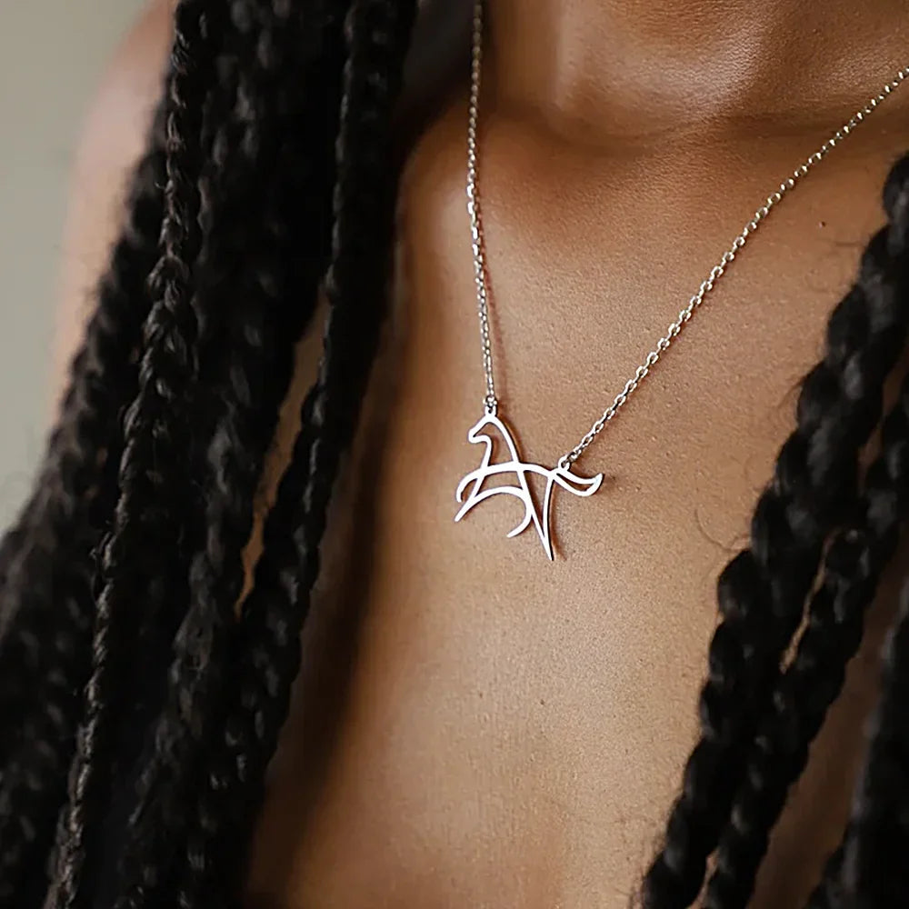 Horse necklace sterling silver Dream Horse