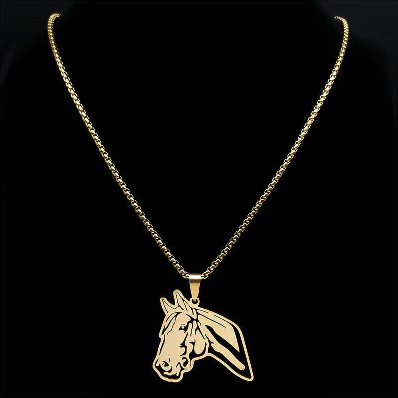 Large gold horse pendant Dream Horse