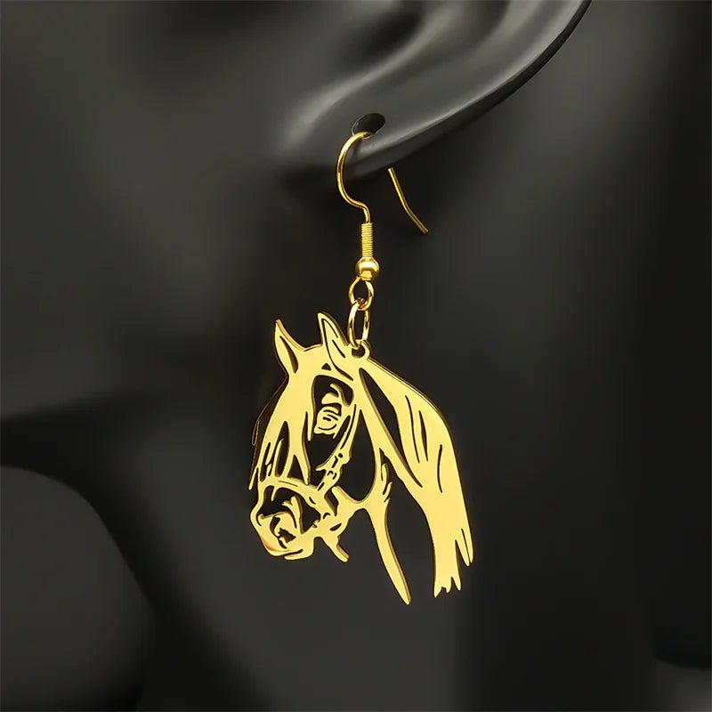 Children's gold horse earrings Dream Horse