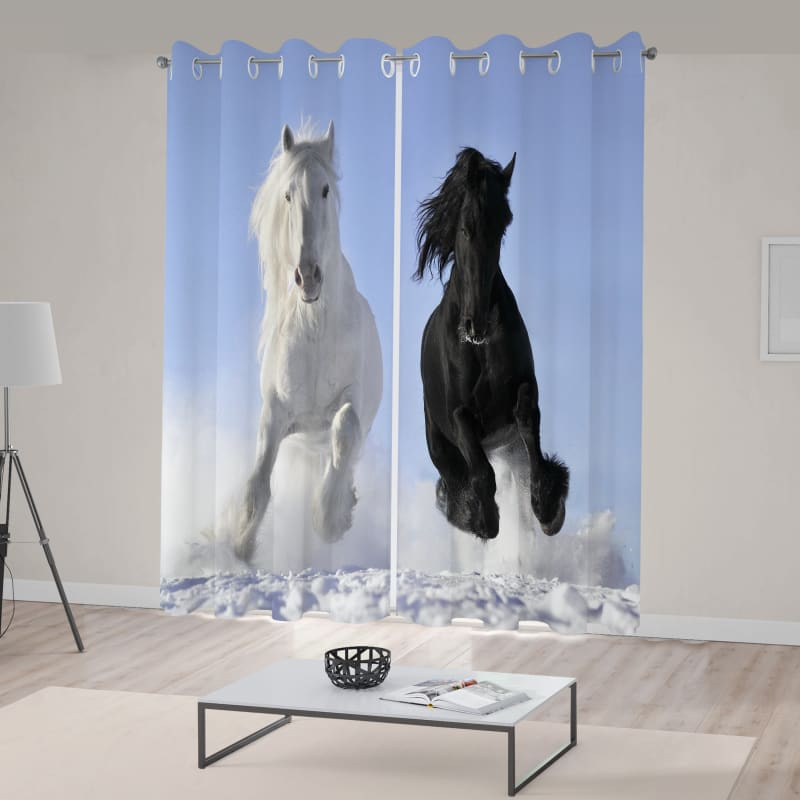Black and white horse curtains - Dream Horse