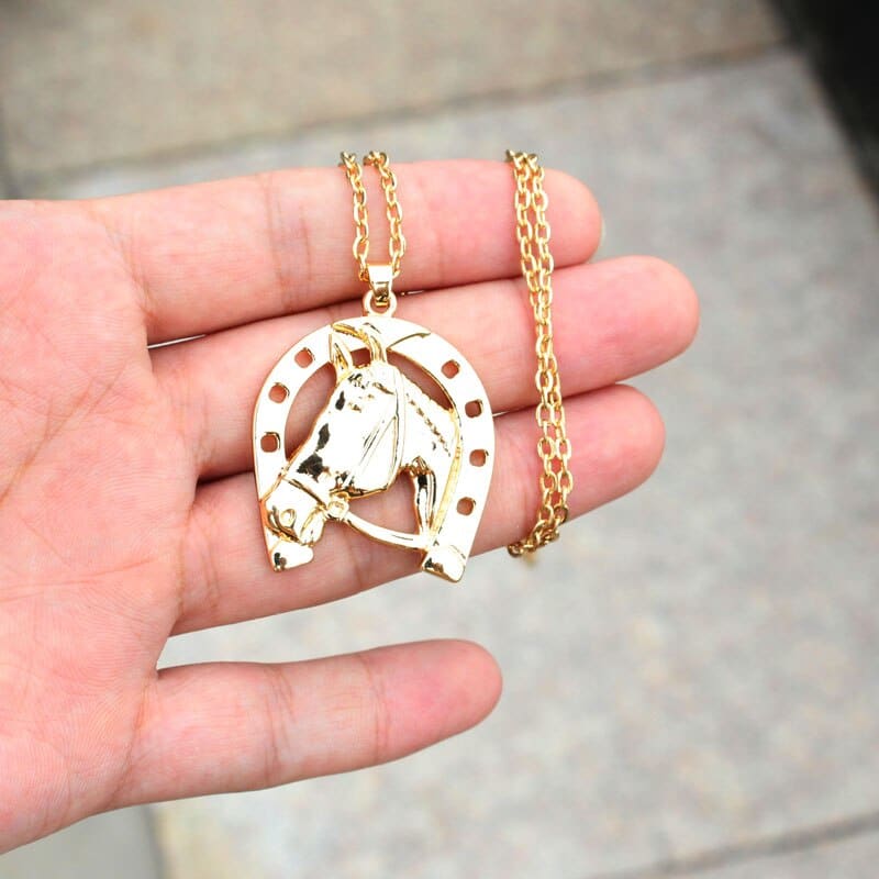 gold horseshoe pendant- Dream Horse
