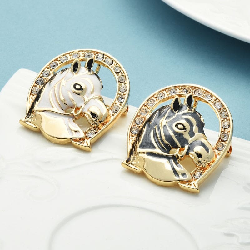 Enamel horseshoe brooch - Dream Horse