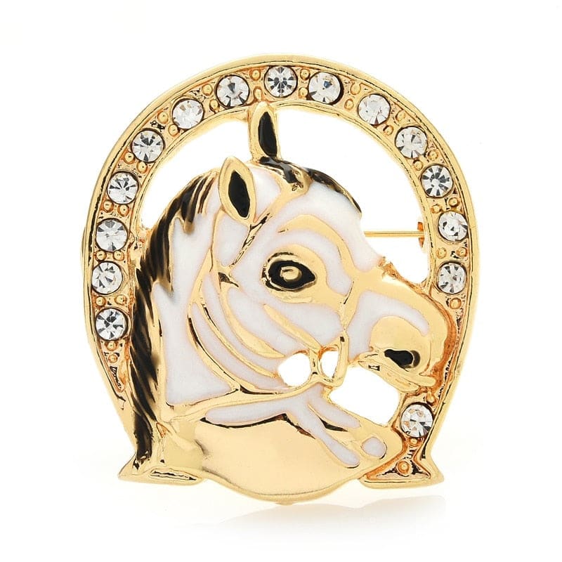 Enamel horseshoe brooch - Dream Horse