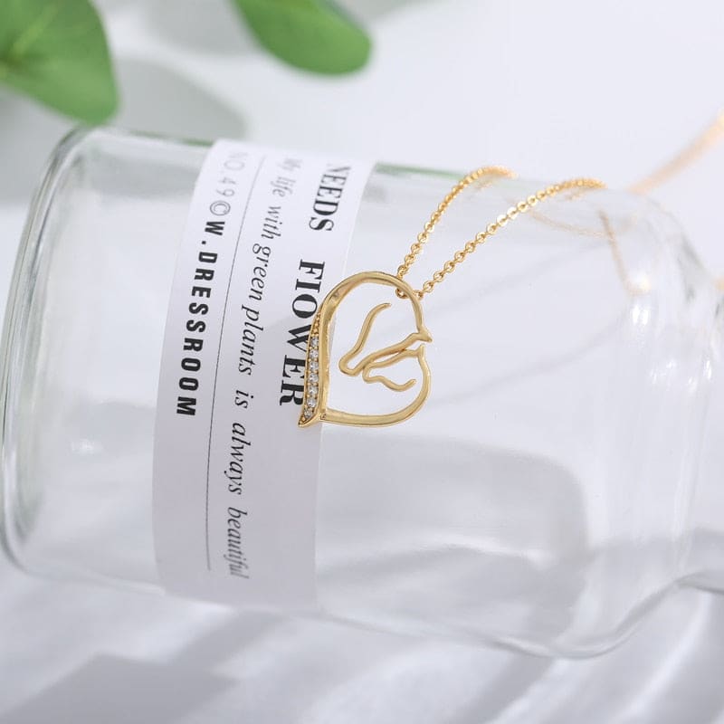Gold horse necklace charm - Dream Horse