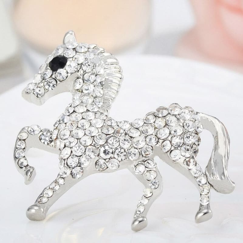 Horse brooch made of Rhinestone alloy - Dream Horse