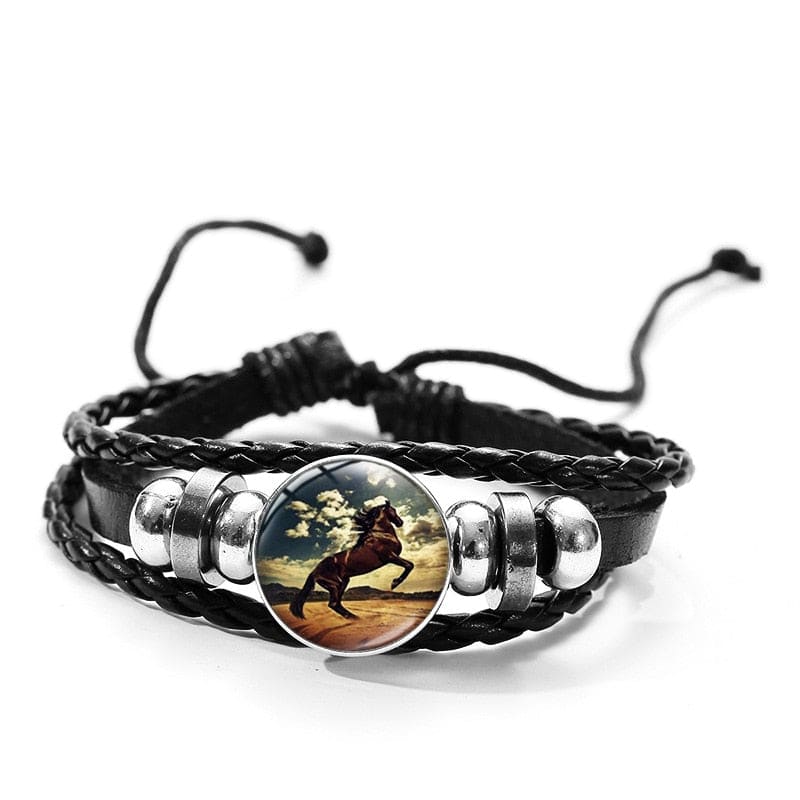Leather horse hair bracelet- Dream Horse