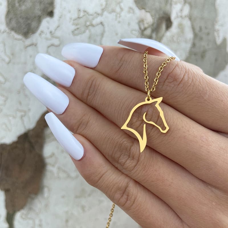Horse pendant necklace gold - Dream Horse
