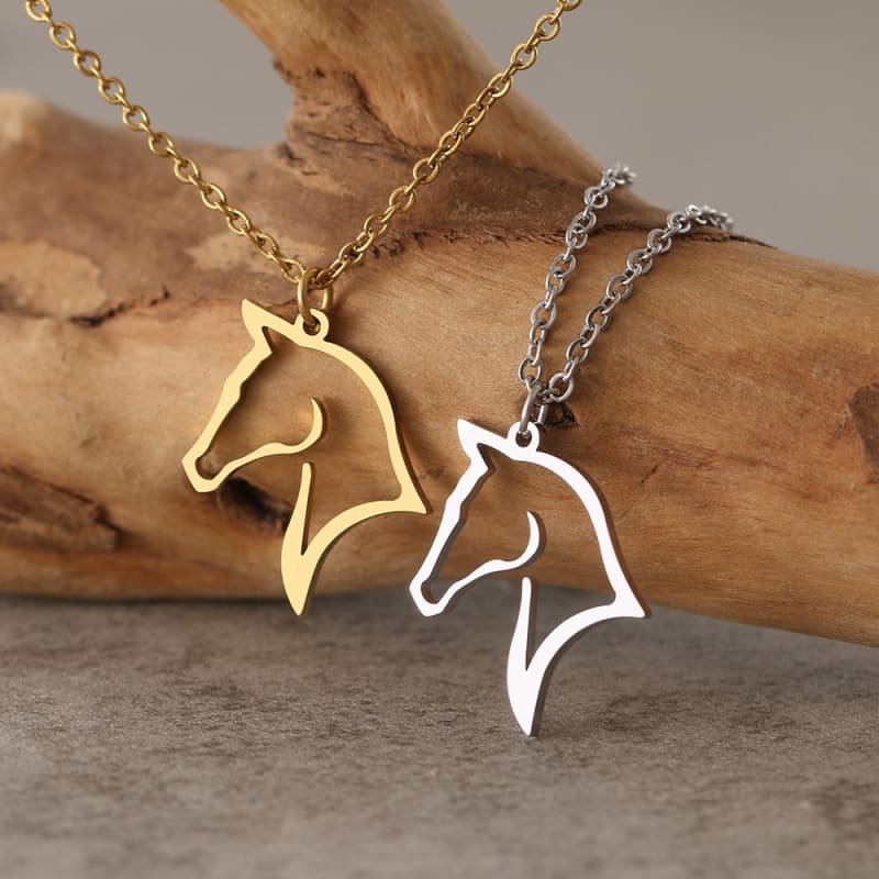 Horse pendant necklace gold - Dream Horse