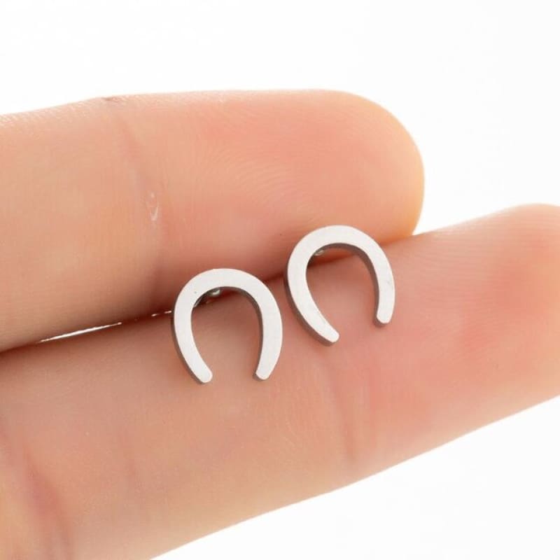 silver horseshoe earrings