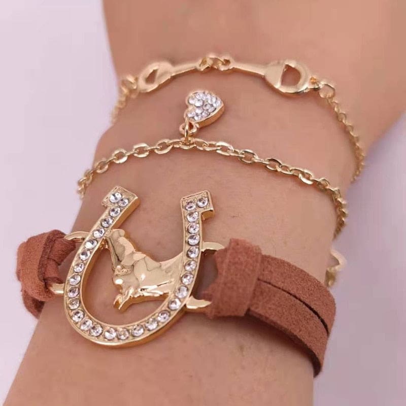 Horseshoe bracelets (leather) - Dream Horse