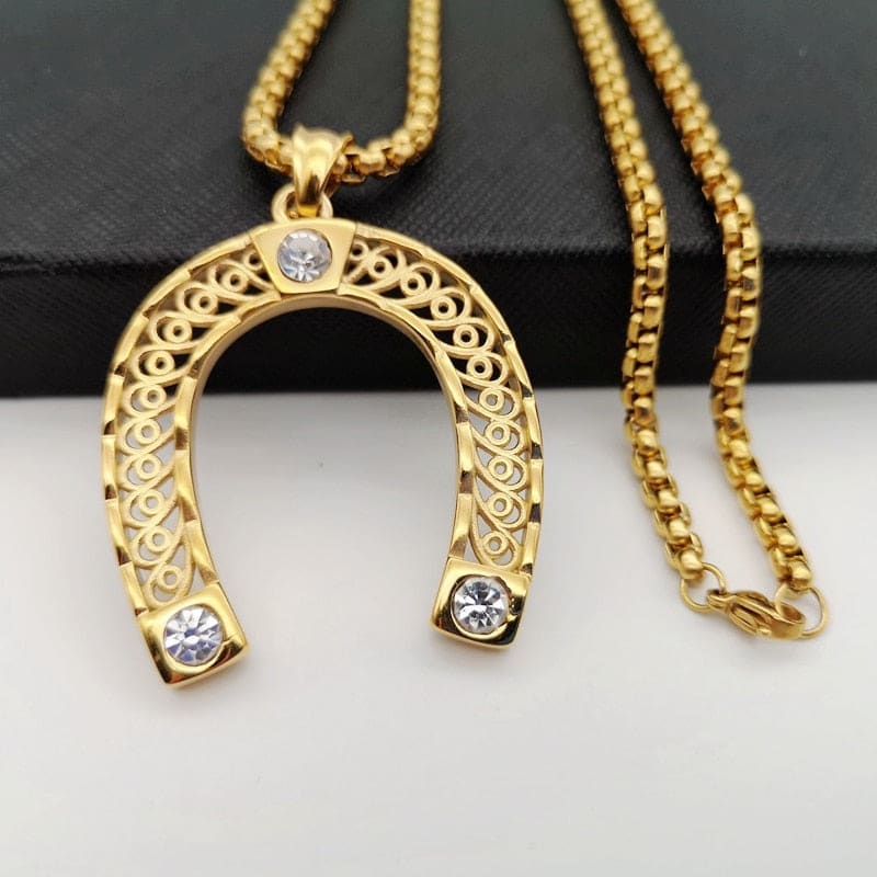 Gold horse shoe pendant- Dream Horse